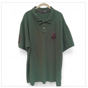 US Polo Assn Polo Shirt Mens 2XLT Green Big Logo